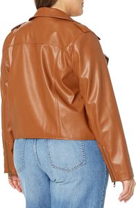 Chaqueta de moto de piel sintética de brezo para mujer, chaqueta de cuero genuino para mujer, poliuretano 55%, 40% poliéster, 5% Spandex, chaquetas para mujer - Product Image 5