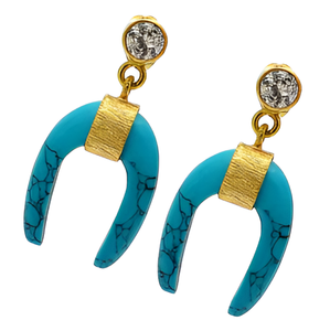 Boucles d'oreilles pendantes en argent sterling 925 avec topaze et turquoise, plaquées or, élégantes et romantiques, pour mariage, fête. - Product Image 3