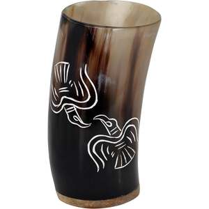 Tasse à corne à boire Viking tasse à corne artisanale pour les amateurs de bière et d'hydromel verres à corne Koi faizacraft - Product Image 1