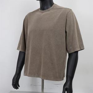 Camiseta Unisex de Manga Corta, Talla Grande, Colores Sólidos, Tejido de Punto 100% Algodón de 300 g/m², Nueva Camiseta Unisex con Logotipo Personalizado Teñido - Product Image 4