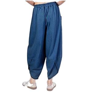 Pantalones vaqueros rectos de pierna ancha con estilo, moda para mujer, venta al por mayor, pantalones vaqueros rectos de lavado ligero, cintura media para mujer a granel - Product Image 2