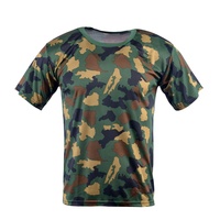 T-shirt tactique 3D en coton et bambou pour homme, coupe classique, motif uni, logo personnalisé, confortable et respirant, manches courtes
