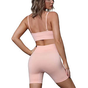 Conjunto Deportivo de Yoga de 2 Piezas para Mujer, con Logotipo Personalizado, Sin Costuras, Transpirable, Ligero, Tela Inteligente Ecológica, Leggings de Fitness - Product Image 4