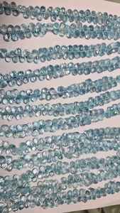 Cuentas de piedra de lágrima facetadas de Topacio Azul Cuentas de topacio de alta calidad Cantidad a granel disponible - Product Image 5