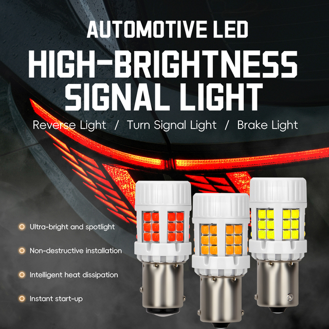 CANbus BAU15S BA15S P21W 1156 LED Signal Light Bulb Super Bright White Amber Red Single Color Turn Signal Brake Revers 12V