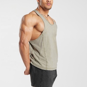 Poliéster Absorbe la humedad Muscle Athletic Fitness Wear Stringer Workout Logotipo personalizado Hombres Gym Tank Top para hombres - Product Image 5