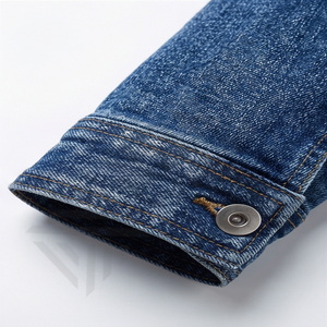 New Arrivals Stylish Men's Winter Casual Denim Jacket Solid <b>Distressed</b> Long Sleeve Button Multi-Pocket 100% Cotton <b>Top</b> - Product Image 6