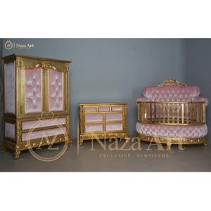 Offre Spéciale : Ensemble de Meubles pour Bébé – Lit, Commode et Armoire Rose en Bois Massif – Collection Luxe Européenne pour Chambre d'Enfant et Salon - Product Image 4