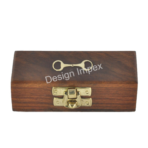 Diseño de herradura Caja de madera personalizada de aluminio Larde Rectangular Precioso Regalo DE BODA Utiliza joyero de madera con logotipo - Product Image 4