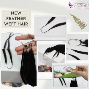 Precio al por mayor extensiones de cabello humano europeo vietnamita cutícula alineada corea del pelo grueso el mejor nuevo pelo de plumas, pluma h6 - Product Image 4