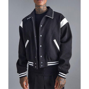 Chaqueta Universitaria Personalizada, Chaqueta Bomber de Estilo Vintage, Chaqueta de Invierno, Diseños al por Mayor OEM - Product Image 4