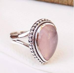 Trendy Quality Classic <b>Pink</b> Rose Quartz 925 Sterling Silver Gemstone Handmade Wedding <b>Party</b> Ring Jewelry Wholesale Factory Price - Product Image 1