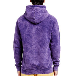 Sudadera con capucha de forro polar lavada con ácido de gran tamaño con logotipo personalizado para hombre, básico con estampado de lavado callejero, suministro de mezcla de algodón fabricado en Pakistán - Product Image 2