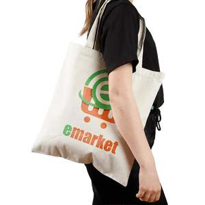 Customizable Classic Cotton Tote Bag emarket logo Printed Recycled Fabric Carry Bag For <b>Repeat</b> Use Big Branded Smart packaging - Product Image 2