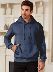 Streetwear à capuche hommes épais marine polaire coton surdimensionné pull sweat goutte épaule chaud personnalisé hiver mode ajustement - Product Image 3
