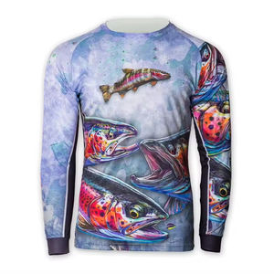 Maillot de pêche à séchage rapide à manches longues pour hommes, prix bon marché, livraison rapide, vêtements de pêche en polyester pour adultes, vente en gros - Product Image 2