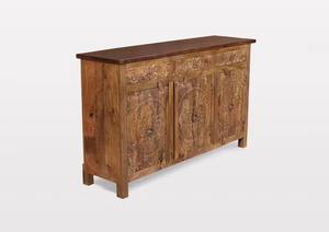Antique Traditional Solid Mango Wood Dresser Chest <b>Cabinet</b> Sideboard Modern Luxury Handmade Carved Drawer Farmhouse Home Bar - Product Image 2