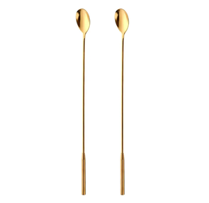 Cuillère de bar en laiton vaisselle de cuisine avec agitateur à cocktail à long manche laiton doré poli prix bon marché - Product Image 6