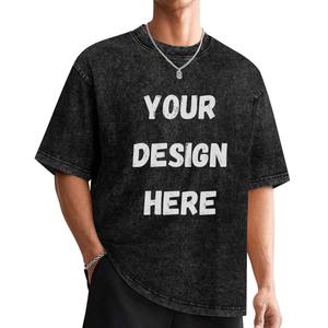 Camiseta de Hombre de Alta Calidad con Diseño Personalizado y Logotipo, Lavado Ácido, Transpirable, Estilo Vintage, 300 gsm - Product Image 5