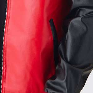 Veste universitaire 100% coton toile col montant devant brodé veste bomber universitaire vêtements pour étudiants - Product Image 3