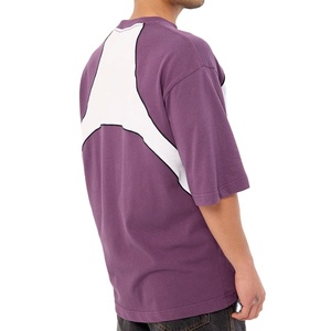 เสื้อยืดแขนสั้นผ้าฝ้ายทอ 100% สไตล์สตรีทแวร์ ทรงหลวม ยาวพิเศษ แฟชั่นฤดูร้อน ลายแผงสไตล์วินเทจ ขายดี - Product Image 3