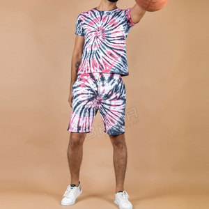 Ensembles shorts d'été pour hommes, vêtements de rue décontractés, t-shirt et short à manches en tissu éponge imprimé de grande taille, style formel - Product Image 6