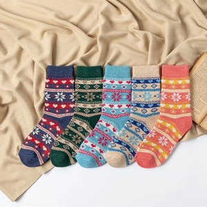 High and Premium Quality Autumn and Winter Cute Colorful Striped <b>Women</b> Warm Rabbit <b>Wool</b> <b>Socks</b> - Product Image 5