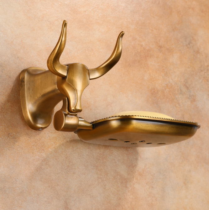 Bull-themed soap dish holder