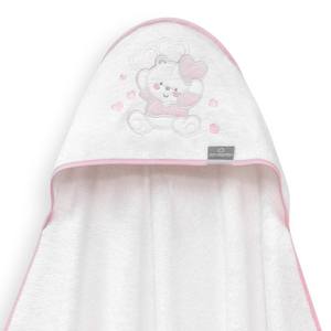 ผ้าเช็ดตัวไม้ไผ่สำหรับเด็ก 100x100 รุ่น Mod. โอโซ โคราโซเนส ลายหมีสีชมพู สำหรับใช้ในห้องน้ำ - Product Image 1