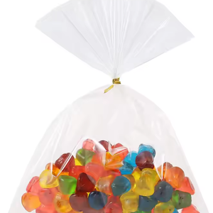 Bolsa plana de plástico transparente personalizada al por mayor, embalaje de piruletas Opp para dulces, chocolate, galletas, comida, diseño de bolsillo plano - Product Image 5