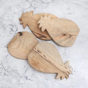 Ensemble de sous-verre en bois en forme d'ananas porte-boisson fait main élégant pour café thé vin Table Protection décor à la maison utilisation de l'Inde - Product Image 5