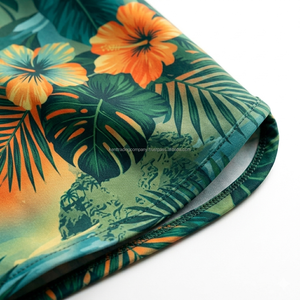 Shorts de plage pour femmes en marque privée, entièrement sublimés, extensibles dans 4 directions, respirants, légers, avec cordon de serrage, shorts de bain d'été - Product Image 4