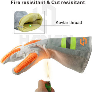 Guantes de trabajo de cuero de vaca de alto rendimiento Venta caliente Guantes de soldadura de protección de manos de seguridad industrial - Product Image 6