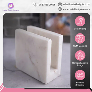 Design moderne et élégant Meilleure vente de porte-serviettes en marbre de couleur blanche personnalisable pour la maison, l'hôtel et les restaurants. - Product Image 4