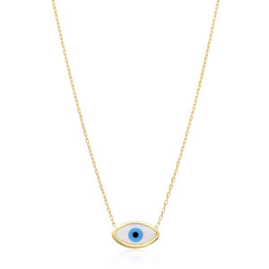 Collier à breloques en émail avec Design d'oeil turc, fabrication artisanale turque, vente en gros, bijoux en argent Sterling 925 - Product Image 1