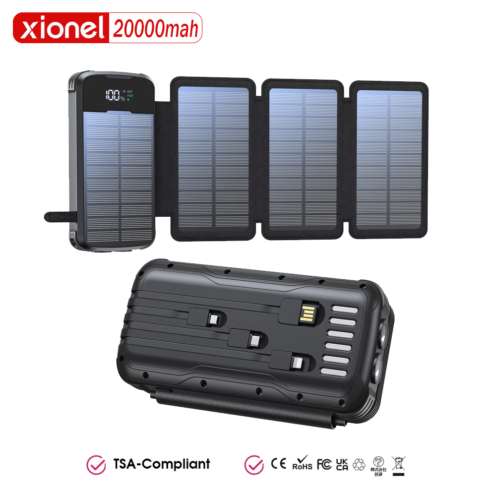 <strong>2026</strong> New Product: 4 <strong>Solar</strong> <strong>Panels</strong>, Large Capacity 20,000 MAh, Portable Waterproof, Digital Display HS43 <strong>Solar</strong> Power Bank