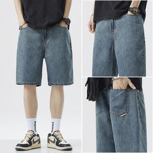 Özel erkekler Streetwear fermuar Fly şort moda Baggy erkek Denim yarım pantolon artı boyutu erkek gevşek kot şort - Product Image 6