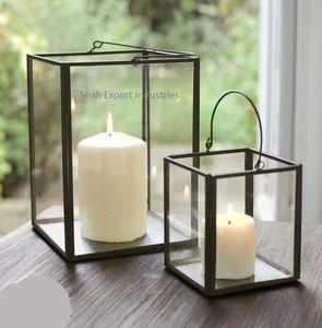ที่ใส่แก้วเฮอริเคนกรอบโลหะสีดำที่ใส่ชาสำหรับงานแต่งงานและของตกแต่งคริสต์มาส - Product Image 1
