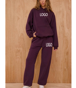 Conjunto de Suéter de Algodón para Mujer, Uso Diario, Todas las Temporadas, Nuevo, Simple, a la Moda, con Letra Personalizada, Pantalones Planos, Sudadera con Capucha - Product Image 1