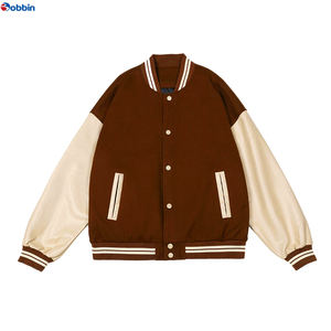 Veste universitaire en cuir à manches en cuir BOBBIN INDUSTRIES BI-27, broderie machine, tissu en toile matelassé, hiver - Product Image 5