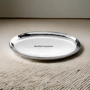 Bandeja ovalada de acero inoxidable pulido de grado alimenticio para restaurantes, hoteles y bares, bandejas decorativas de Metal para servir pan de frutas y Chocolate - Product Image 4
