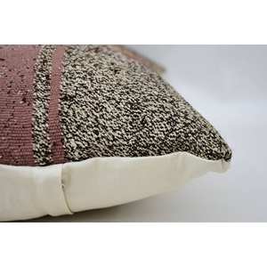 Beige 16x24 pulgadas lana Kantha alfombra rústica Vintage patrón almohada tejida técnica - Product Image 4