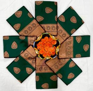 High Quality Heavy Jacquard Silk <b>Saree</b> Purple Sky Blue Border <b>Golden</b> Big Jacquard Weaving Bollywood Viscose for Summer Winter - Product Image 6