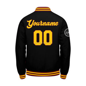 Chaqueta Varsity Reversible Personalizada con Mangas de Cuero y Cuerpo de Lana con Diseño de Logotipo Bordado Frontal para Pedidos Al por Mayor - Product Image 3