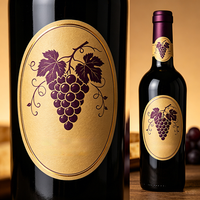 Étiquettes autocollantes en vinyle imperméable personnalisées avec logo imprimé pour emballages de bouteilles de vin, bouteilles en verre, étiquettes alimentaires