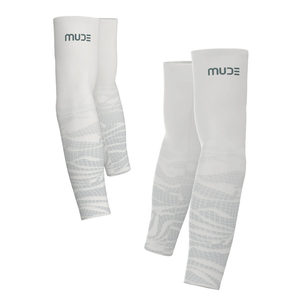 Manchons de protection UV en soie glacée DUNE Blanc - Logo personnalisé Protection contre la chaleur estivale - Product Image 3
