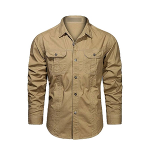 Camisas Cargo Personalizadas de Alta Calidad, Camisas de Trabajo Tácticas de Manga Corta con Múltiples Bolsillos de Algodón para Exteriores y Camisas Cargo Cómodas para Hombre - Product Image 2
