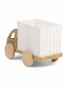 Panier de camion en rotin tissé à la main écologique mignon jouet pour enfants décor de chambre d'enfants - Product Image 4