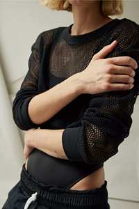 Suéter personalizado de manga corta para mujer, Jersey de algodón Jacquard con letras, Jersey superior para mujer - Product Image 3