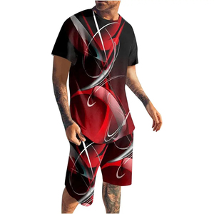 New Arrival Men's Fashion Printed Shorts <b>Set</b> Custom Logo Breathable Summer Casual Wear - Product Image 2